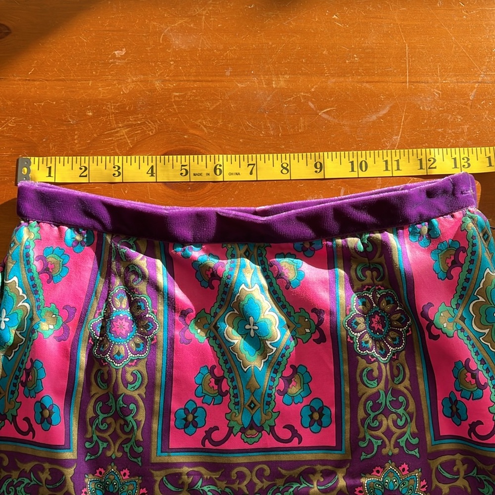 Vintage Alex Colman California 60s Psychedelic Maxi Skirt Pink Teal Purple - Picture 7 of 12